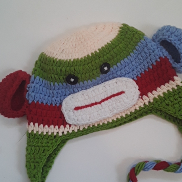 Crochet Monkey Hat (Handmade) - Picture 2 of 5